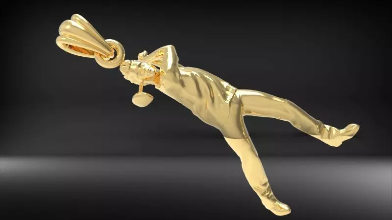 Golf Player Pendant 3D print model_0