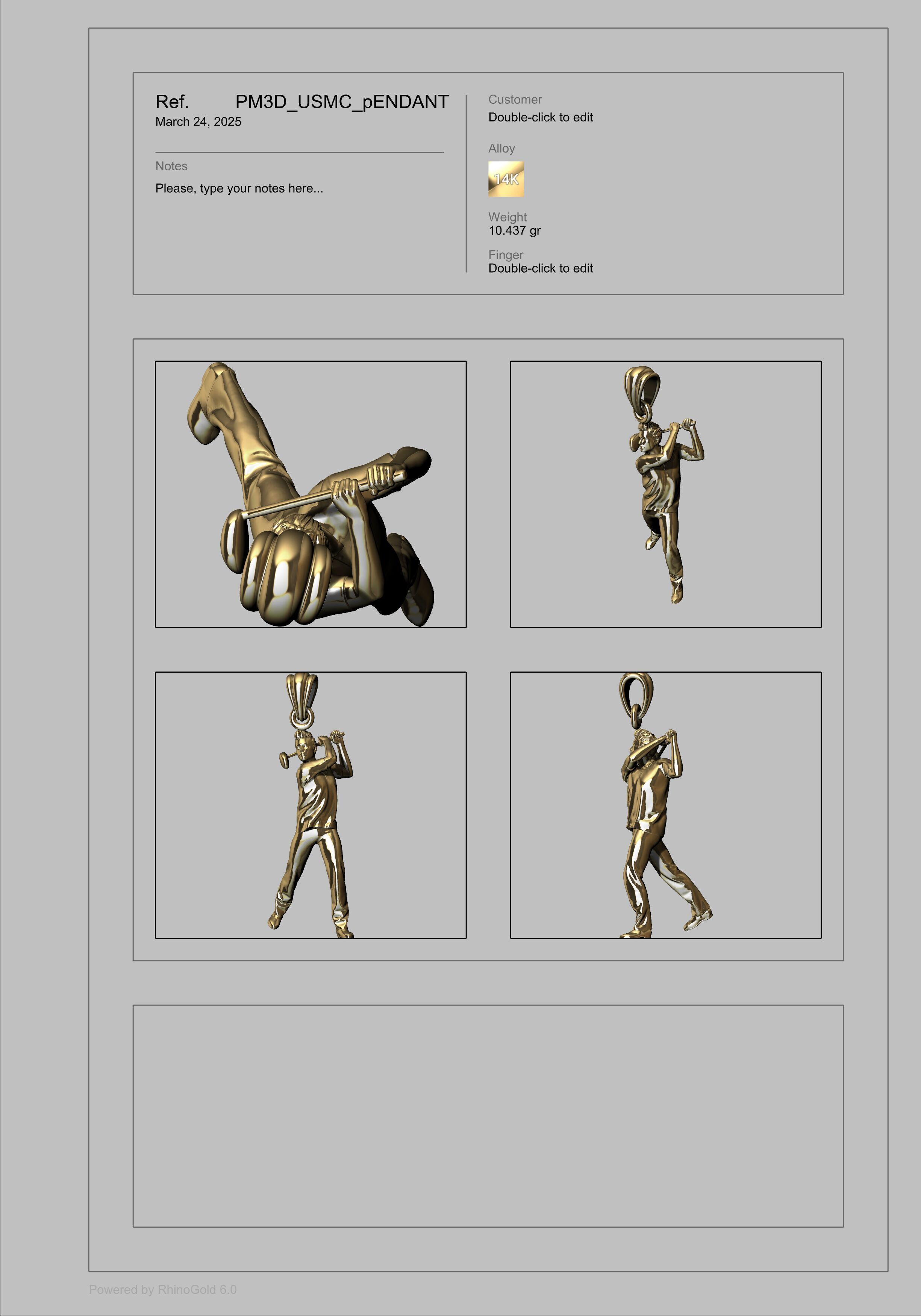 Golf Player Pendant 3D print model_37