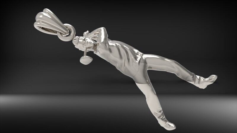 Golf Player Pendant 3D print model_12