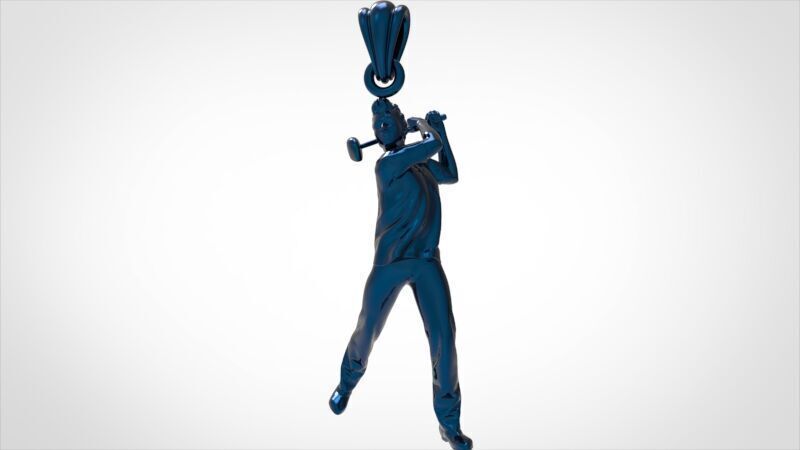 Golf Player Pendant 3D print model_7