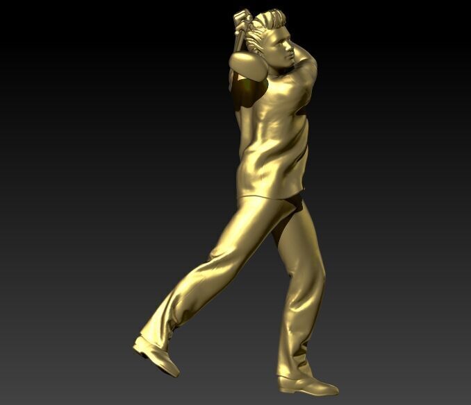 Golf Player Pendant 3D print model_15