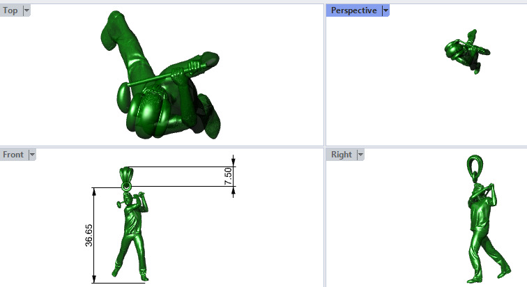 Golf Player Pendant 3D print model_31