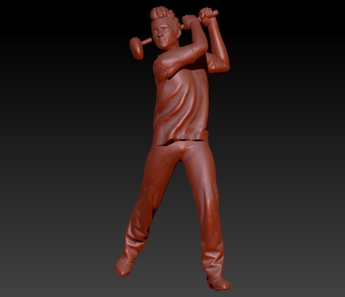 Golf Player Pendant 3D print model_17