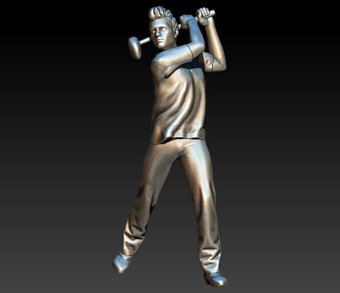 Golf Player Pendant 3D print model_30