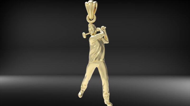 Golf Player Pendant 3D print model_5
