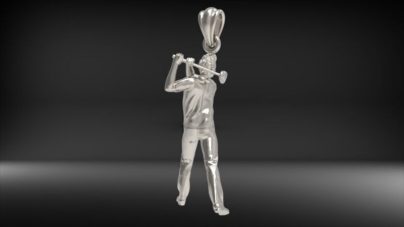 Golf Player Pendant 3D print model_24