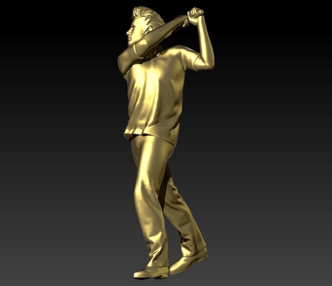 Golf Player Pendant 3D print model_11