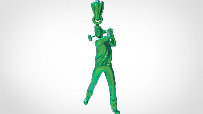 Golf Player Pendant 3D print model_6