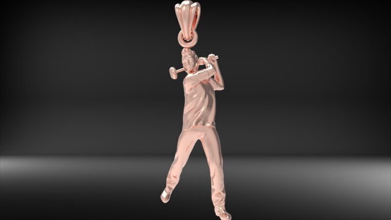 Golf Player Pendant 3D print model_4