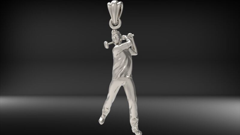 Golf Player Pendant 3D print model_3