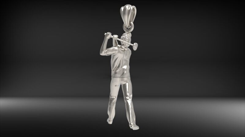 Golf Player Pendant 3D print model_28