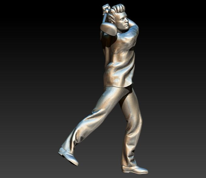 Golf Player Pendant 3D print model_14