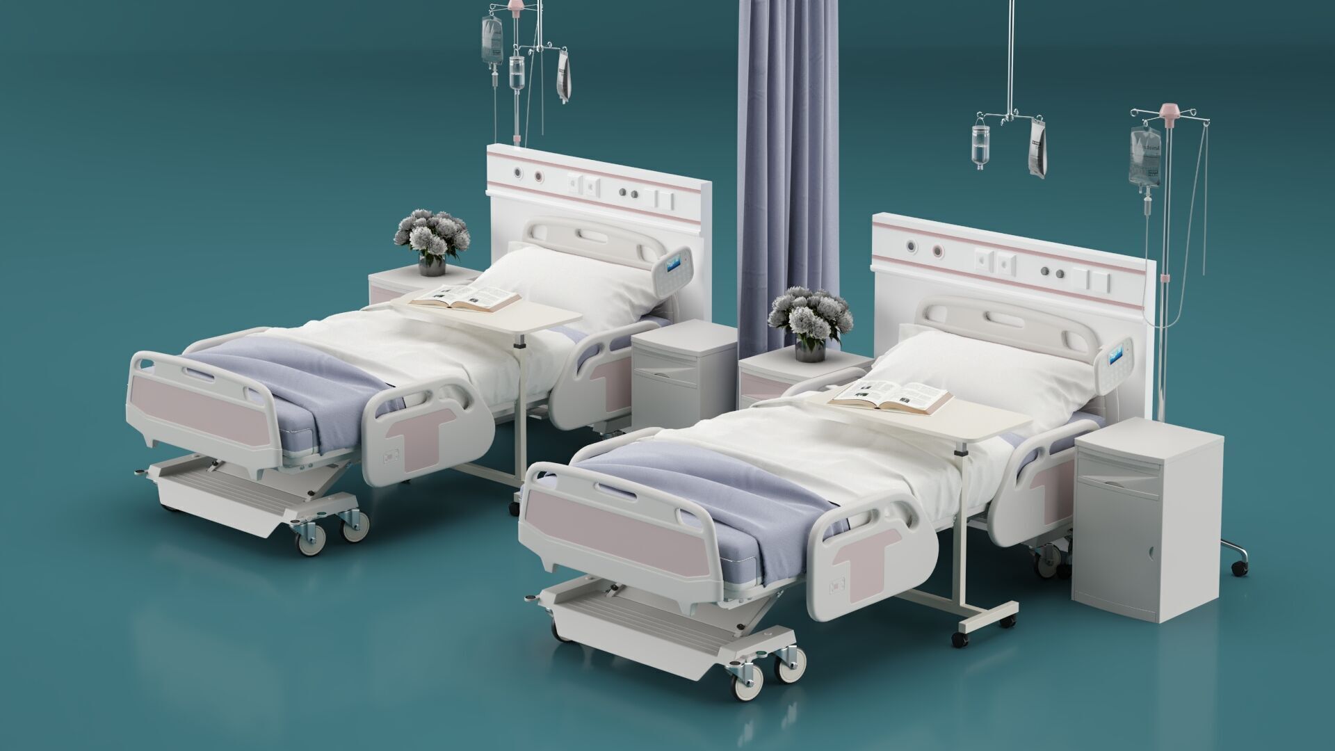Modern Hospital Bed 3D model_8