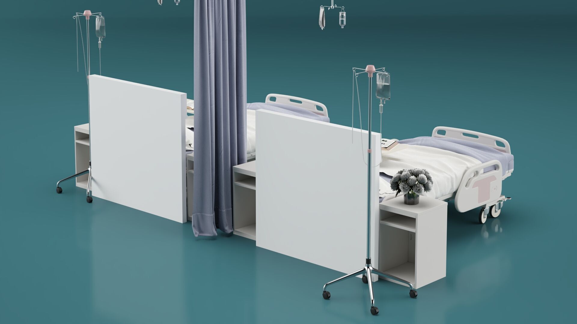 Modern Hospital Bed 3D model_4
