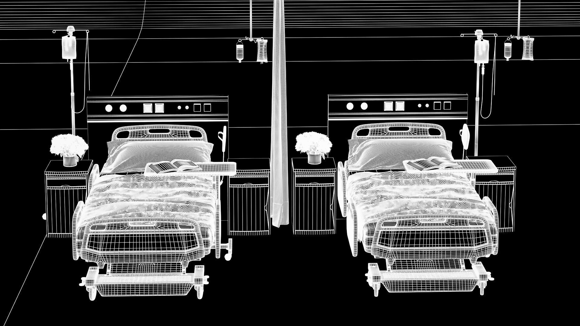 Modern Hospital Bed 3D model_10
