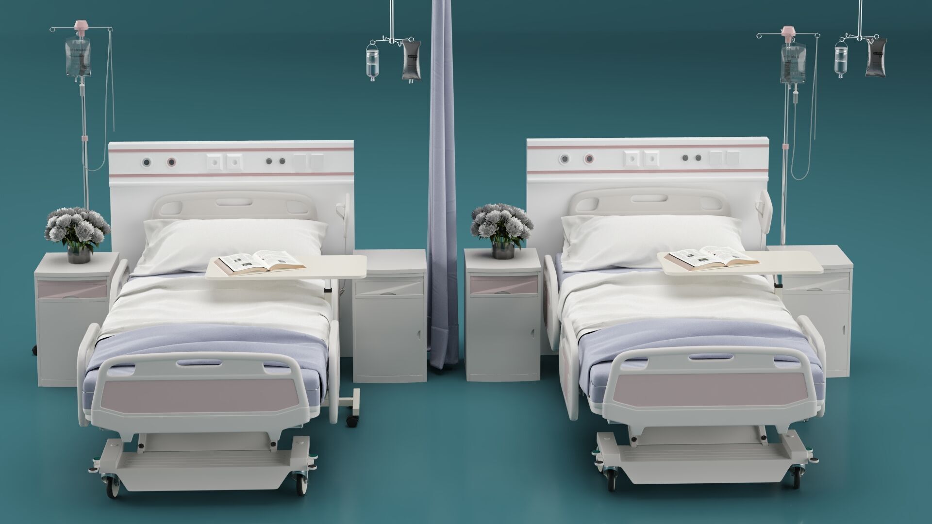 Modern Hospital Bed 3D model_1