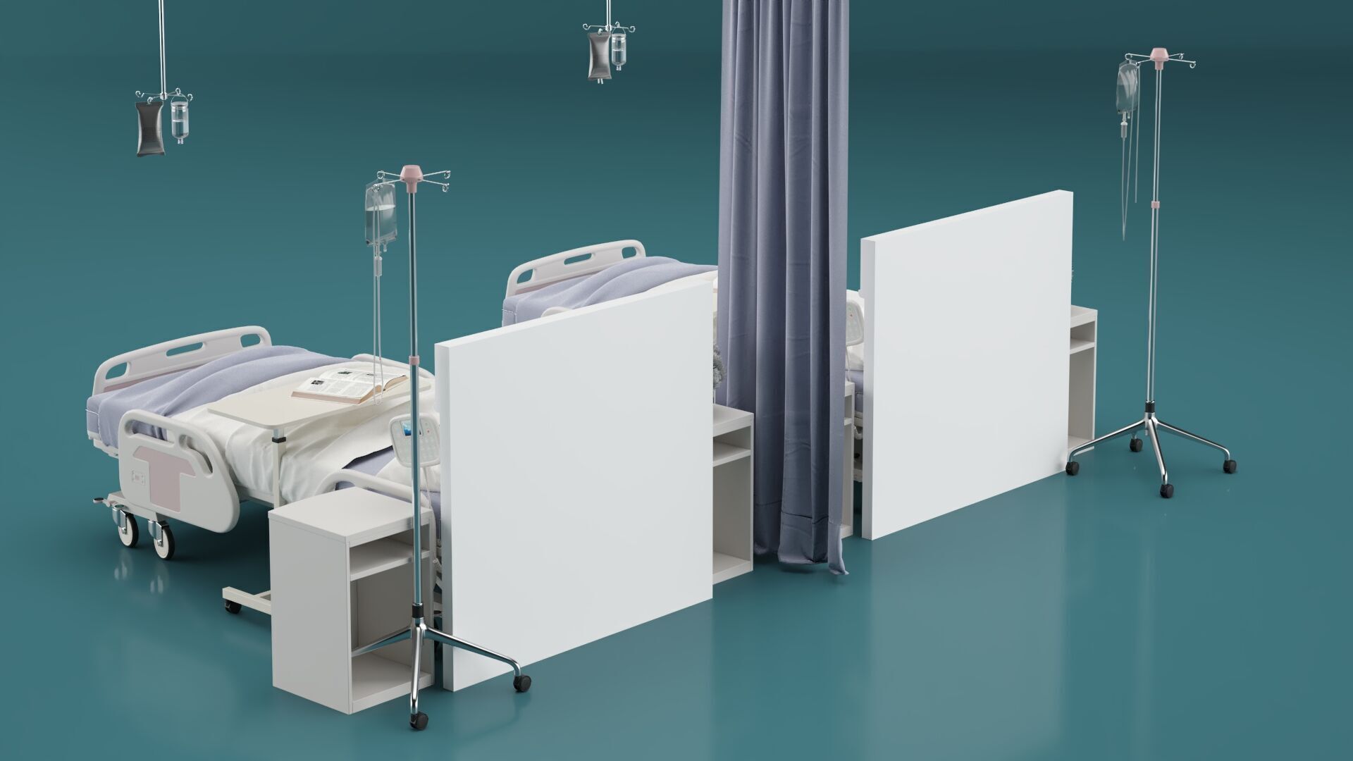 Modern Hospital Bed 3D model_6