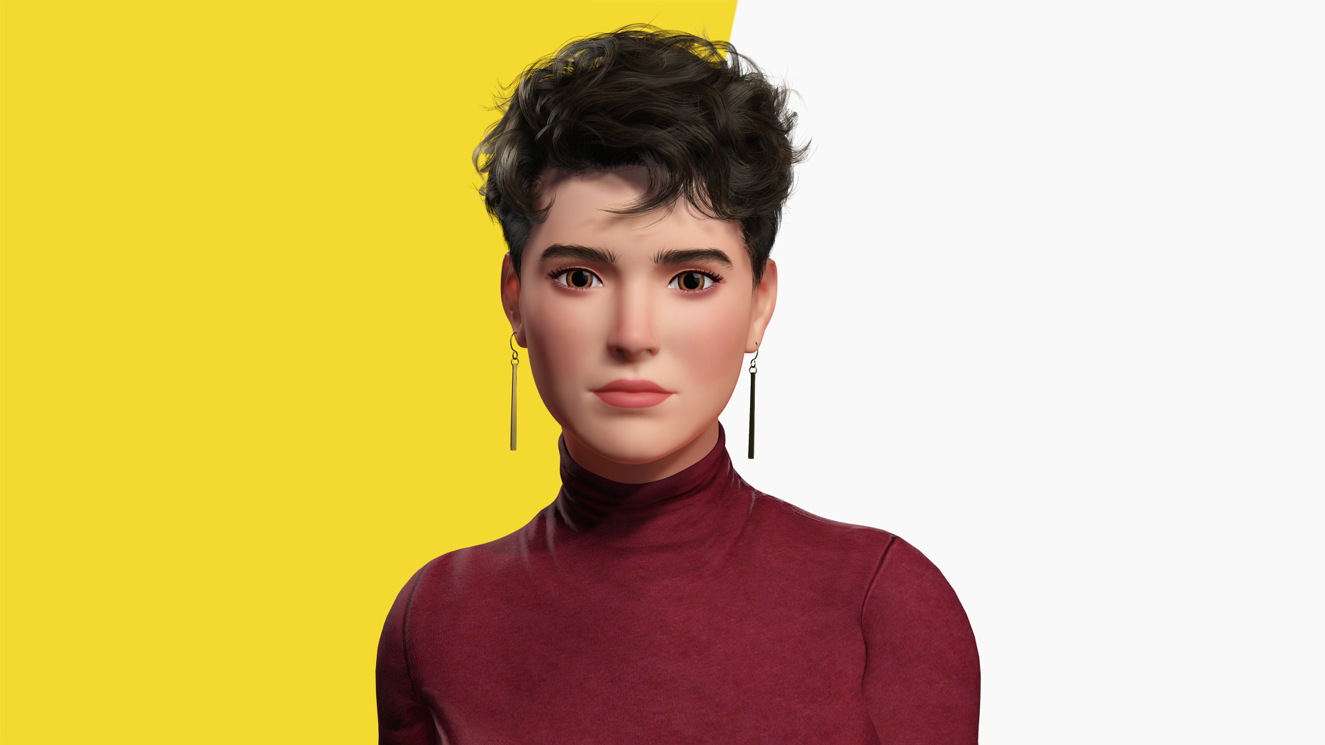 Confident and Modern Look Elegant Low-poly 3D model_12