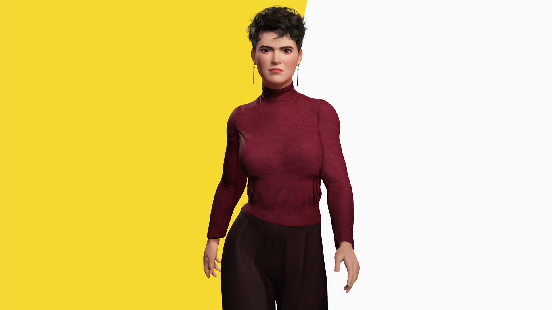 Confident and Modern Look Elegant Low-poly 3D model_7