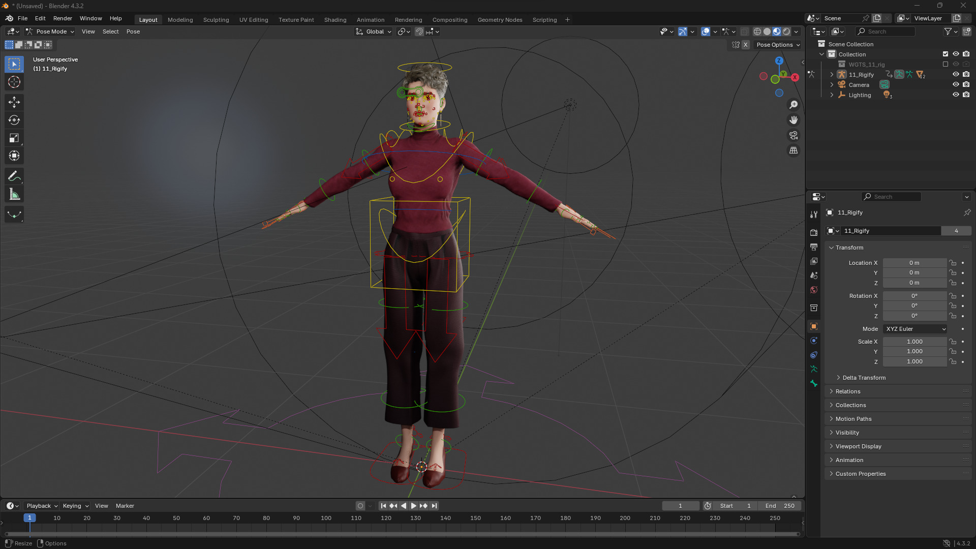 Confident and Modern Look Elegant Low-poly 3D model_16