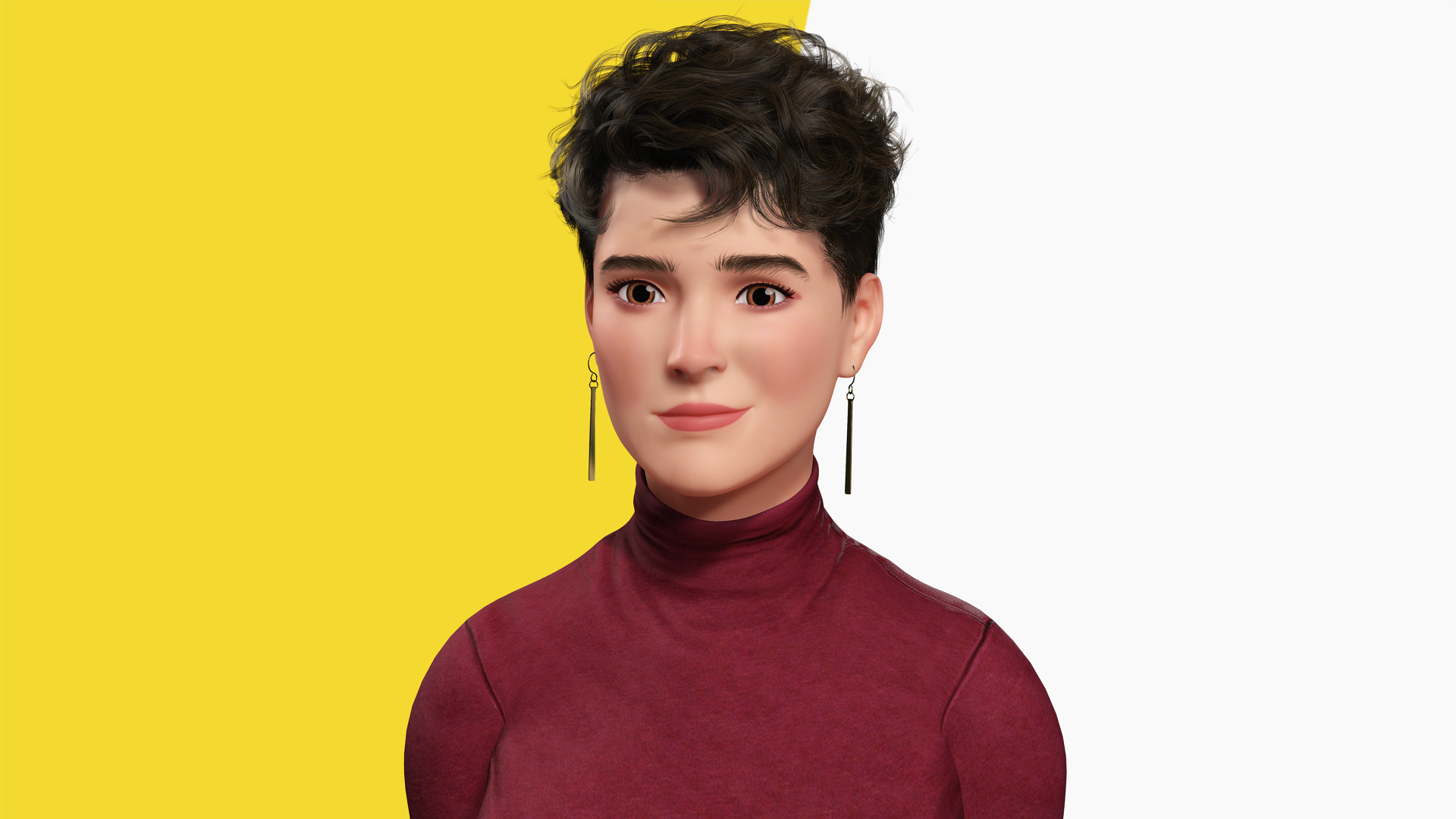 Confident and Modern Look Elegant Low-poly 3D model_1