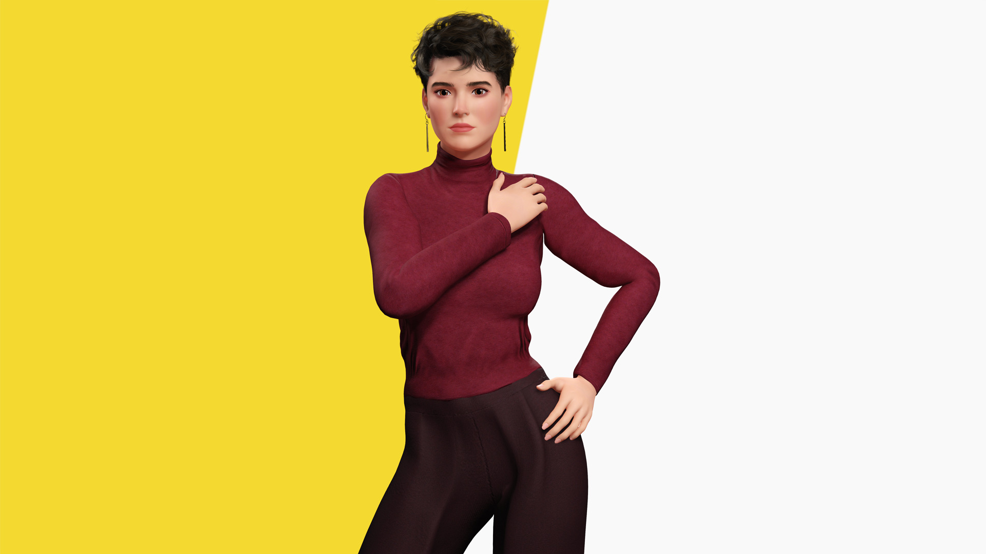 Confident and Modern Look Elegant Low-poly 3D model_2