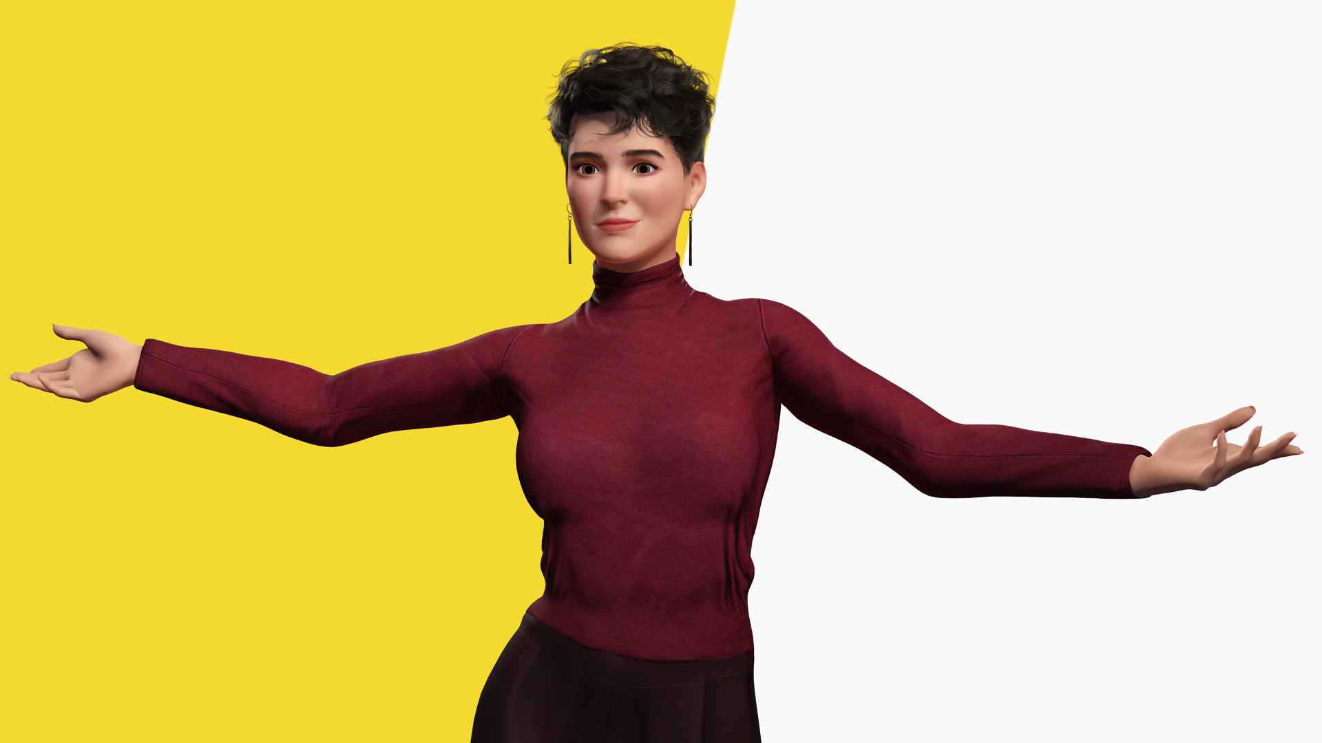 Confident and Modern Look Elegant Low-poly 3D model_5