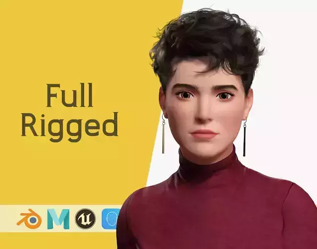 Confident and Modern Look Elegant Low-poly 3D model