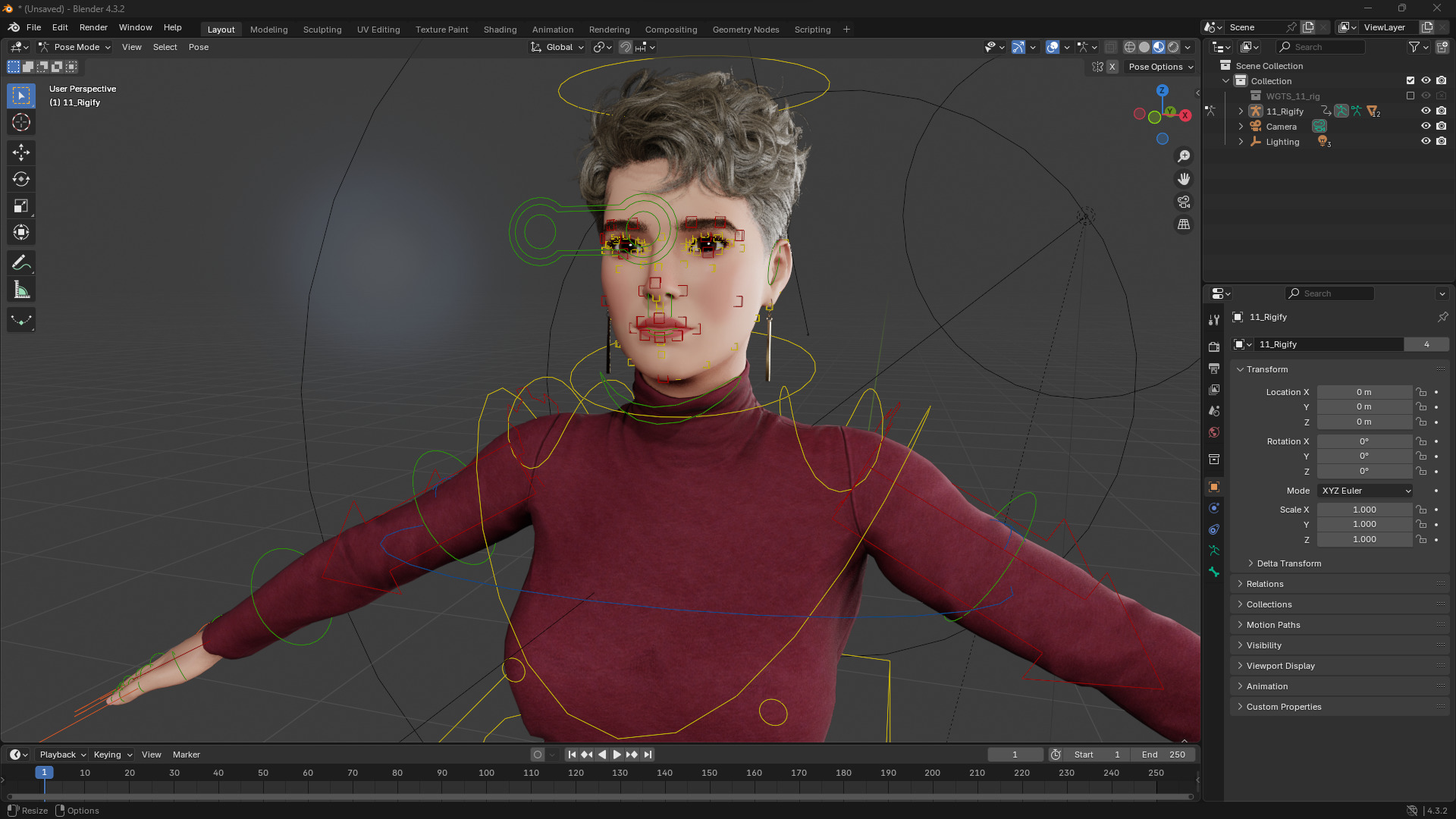 Confident and Modern Look Elegant Low-poly 3D model_15