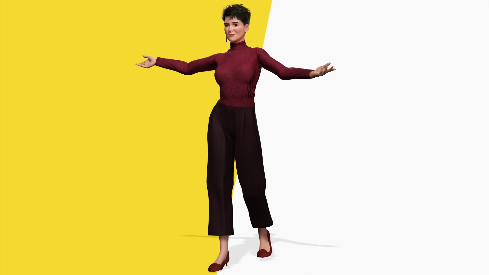 Confident and Modern Look Elegant Low-poly 3D model_6