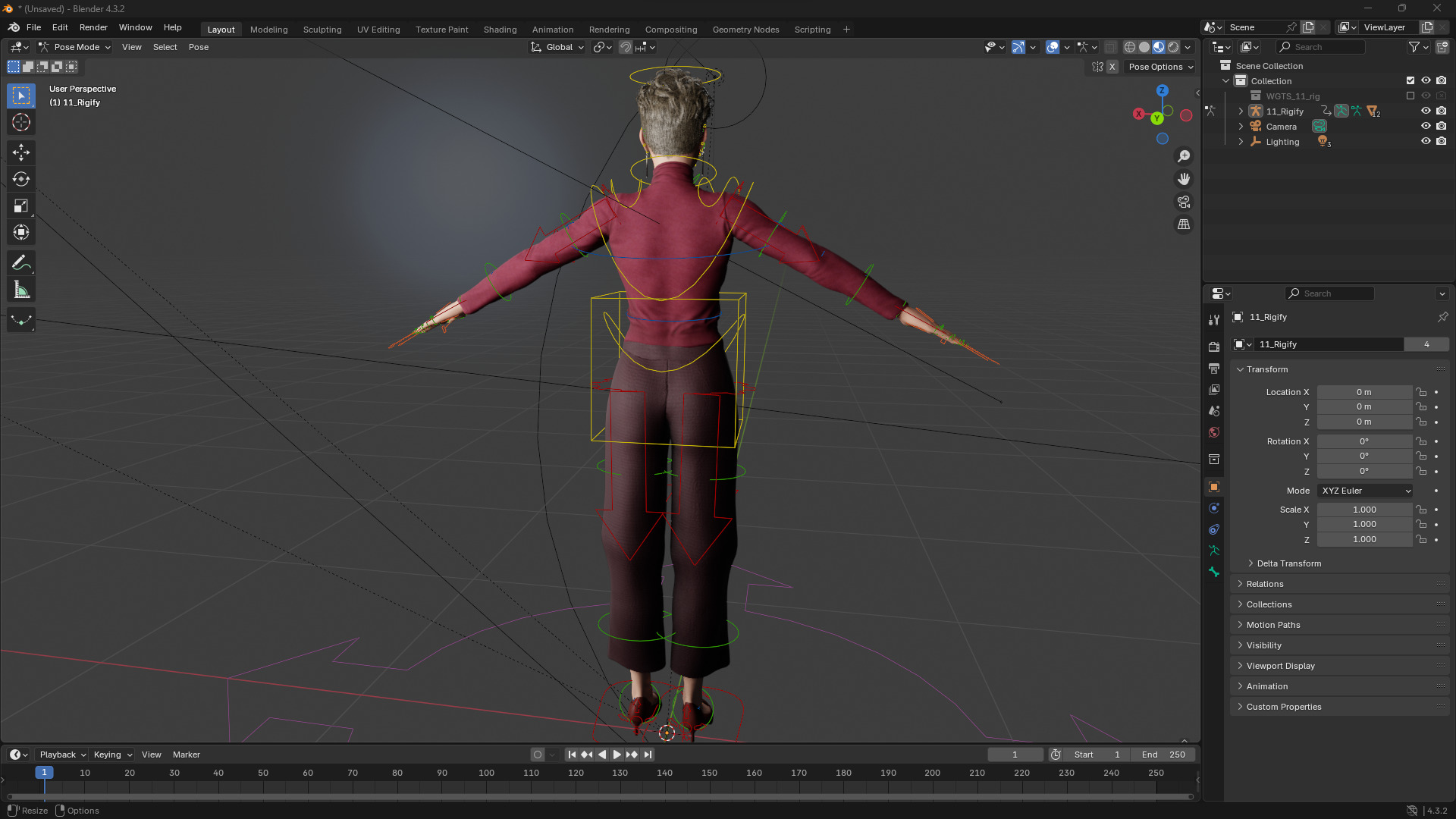 Confident and Modern Look Elegant Low-poly 3D model_17