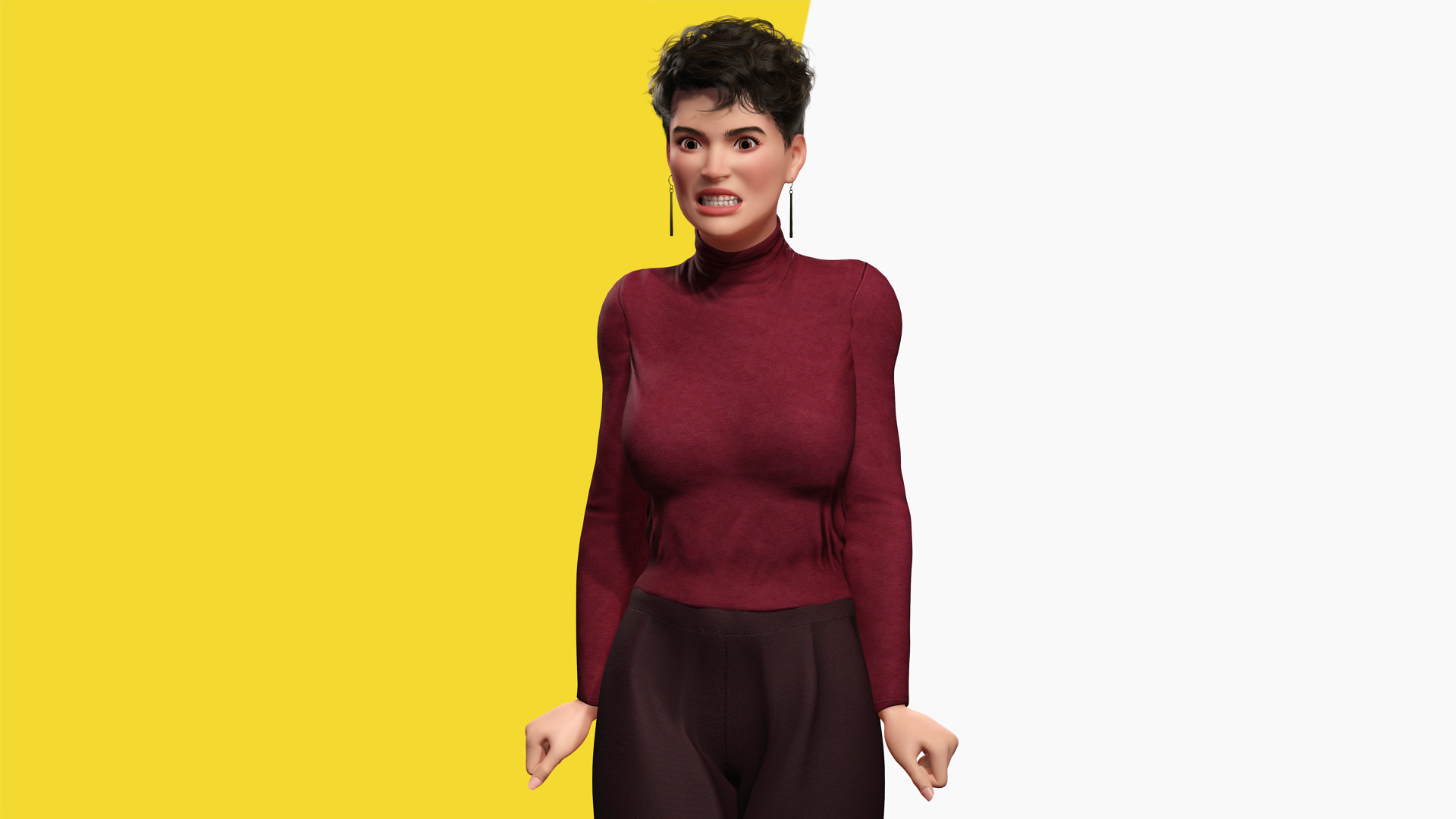 Confident and Modern Look Elegant Low-poly 3D model_13