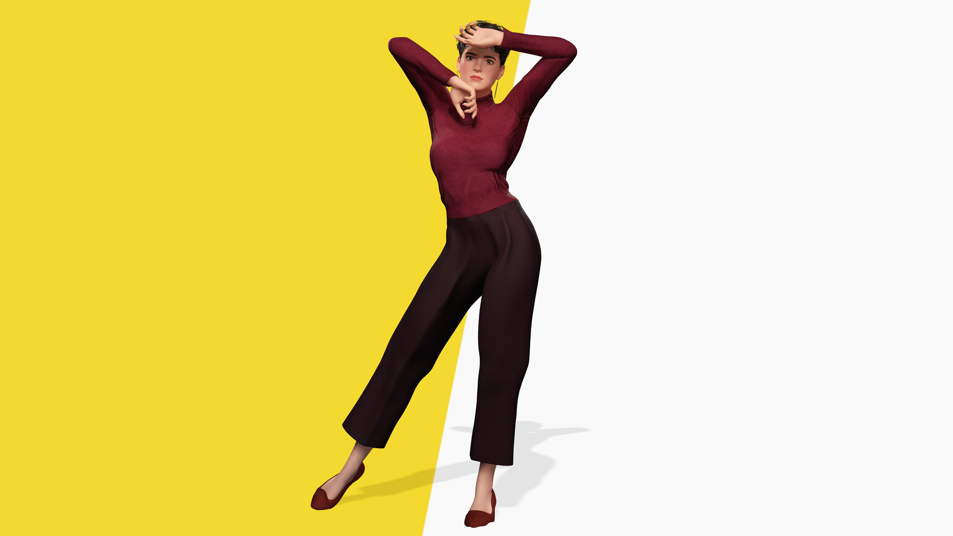 Confident and Modern Look Elegant Low-poly 3D model_10