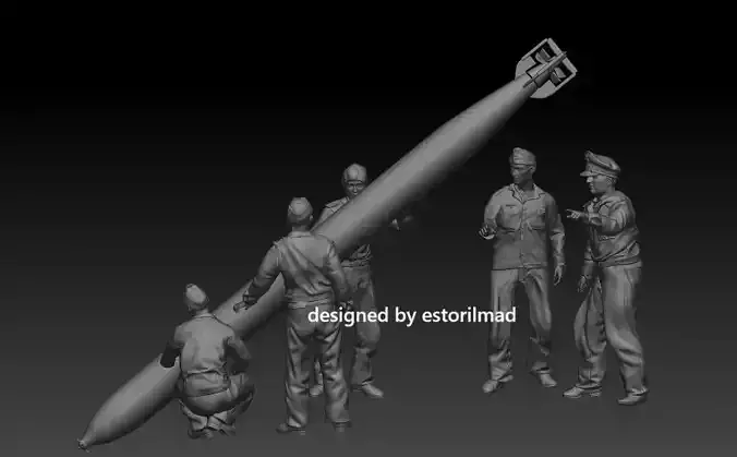 WW2 PACK OF 5 SAILORS U BOOT KRIEGSMARINE WITH TORPEDO