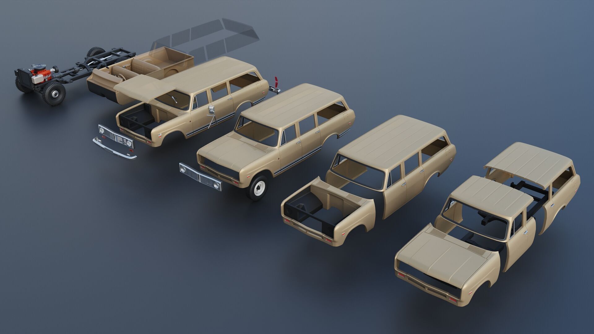 International Travelall 1972 3D print model_18