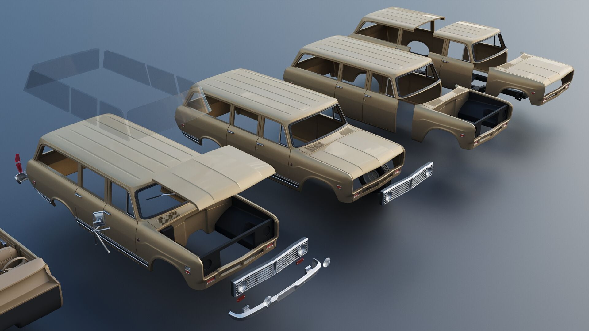 International Travelall 1972 3D print model_23