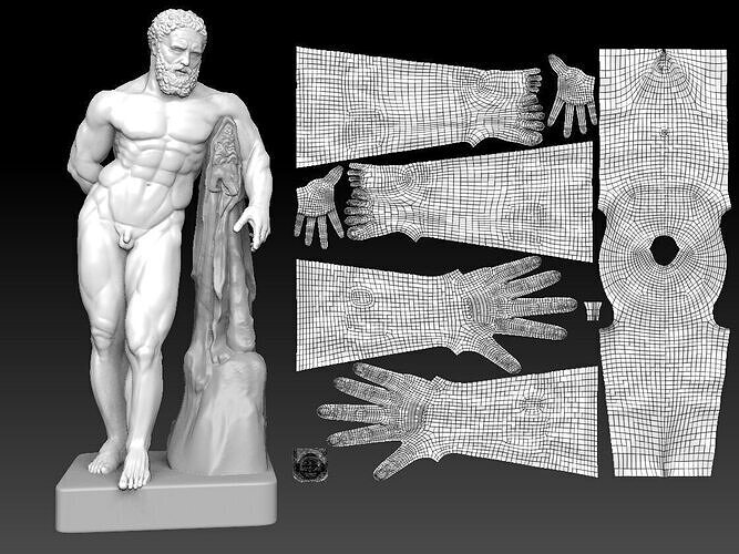 Hercules Farnese - 3D sculpure model 3D model