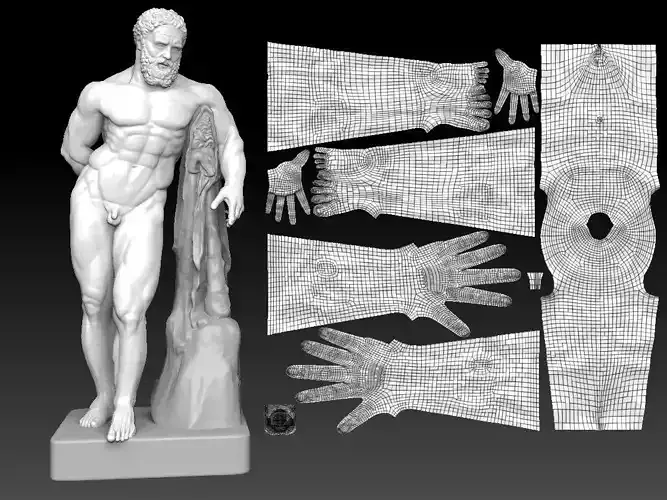 Hercules Farnese - 3D sculpure model