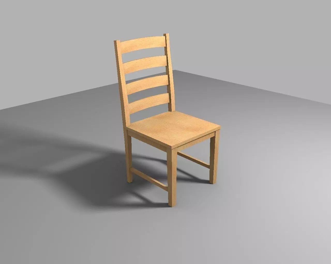 wooden chair Low-poly 3D model