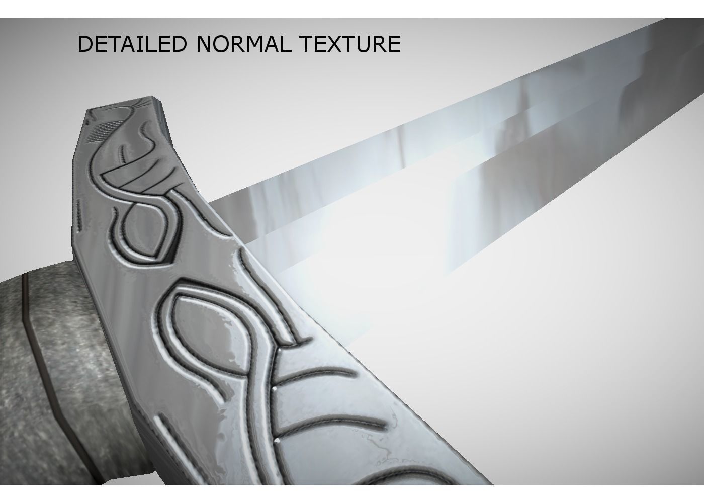 middle ages sword Low-poly 3D model_8