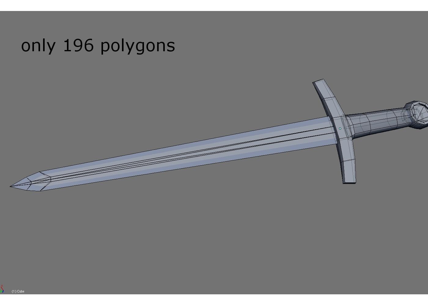 middle ages sword Low-poly 3D model_3