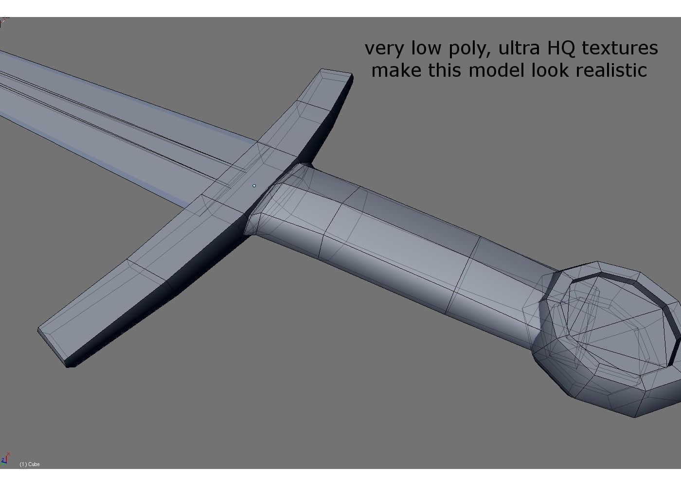 middle ages sword Low-poly 3D model_4