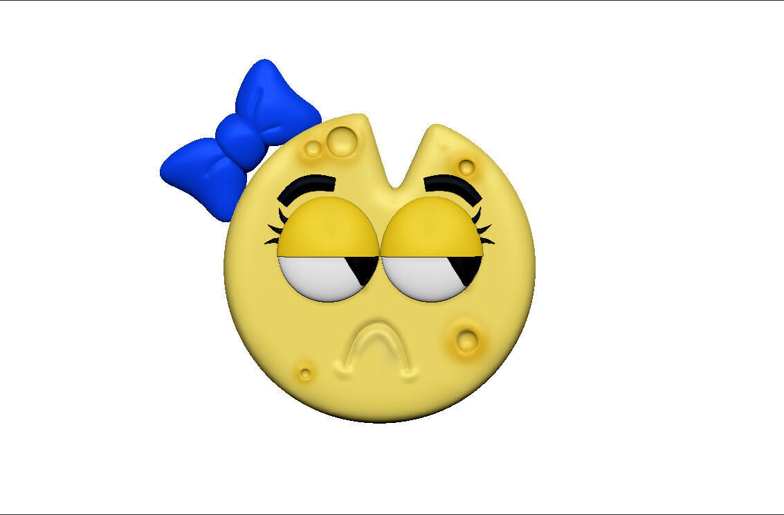 EMOJI CHEESE SAD 3D model_4