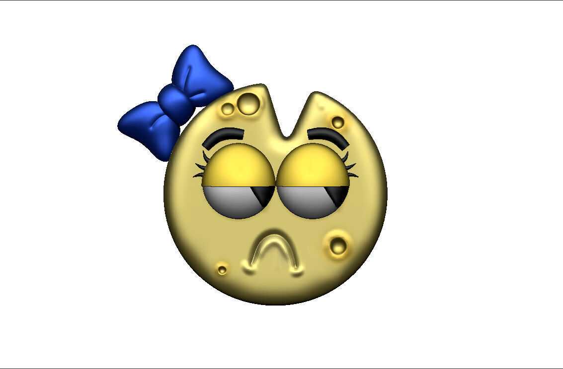 EMOJI CHEESE SAD 3D model_1