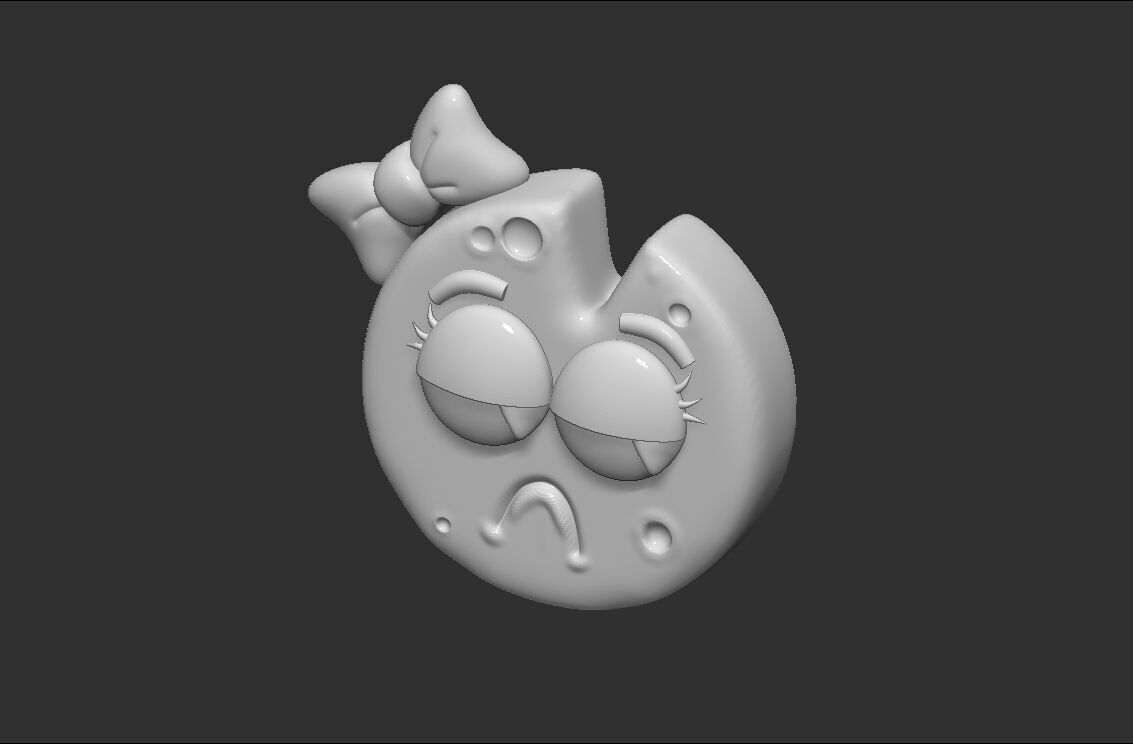 EMOJI CHEESE SAD 3D model_3