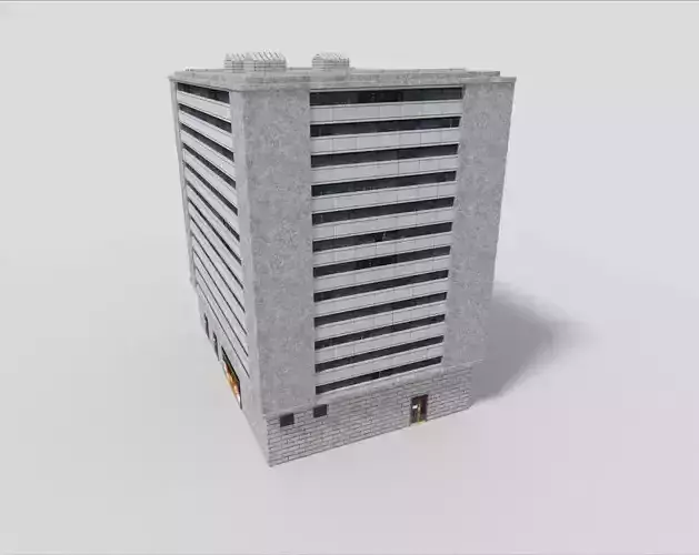 low poly office building