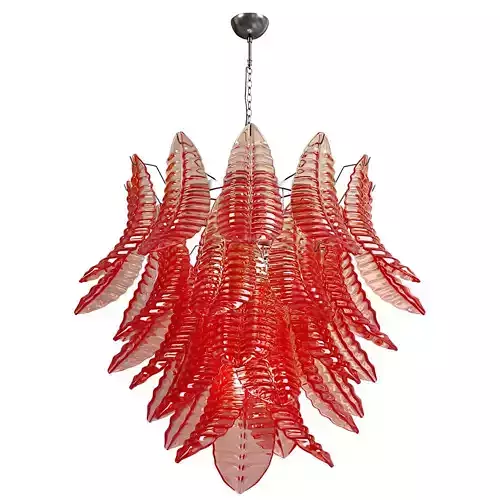 Italian Leaves Chandelier Barovier  Toso Style Murano 3D model