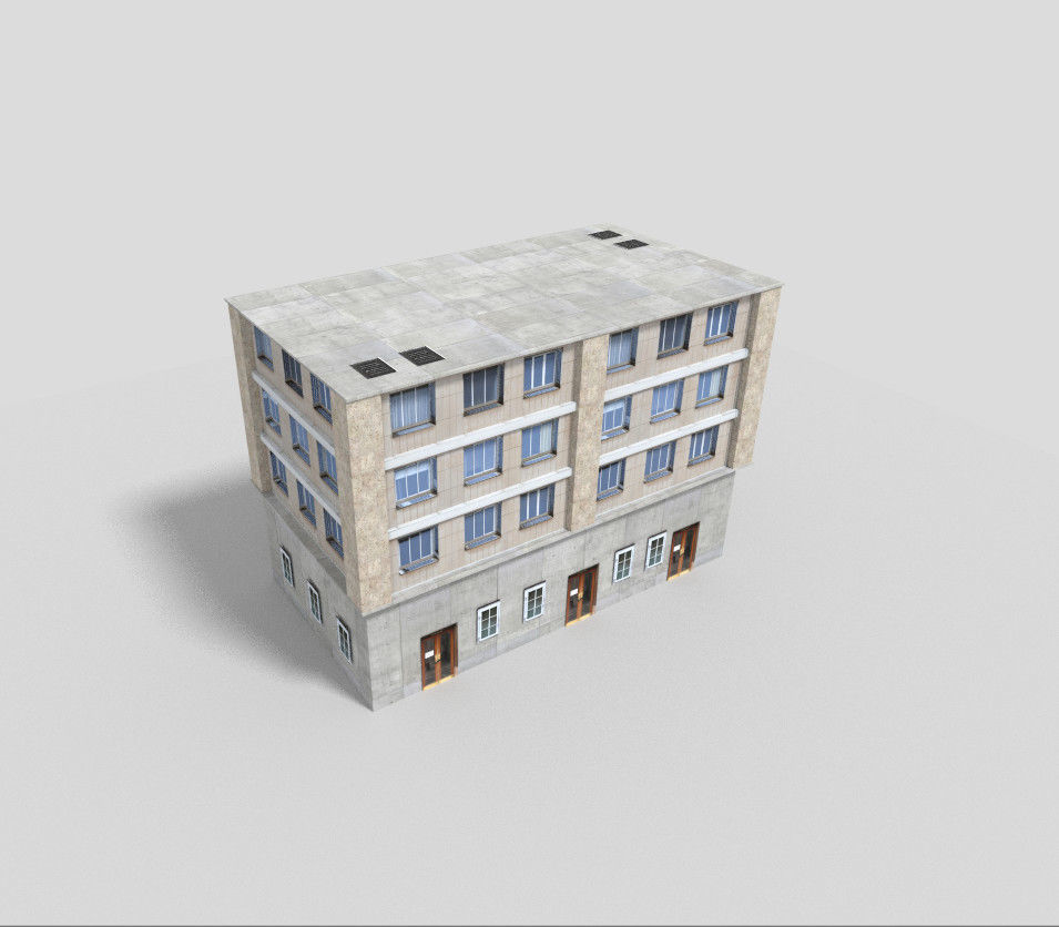 low poly building 22 Low-poly 3D model_1