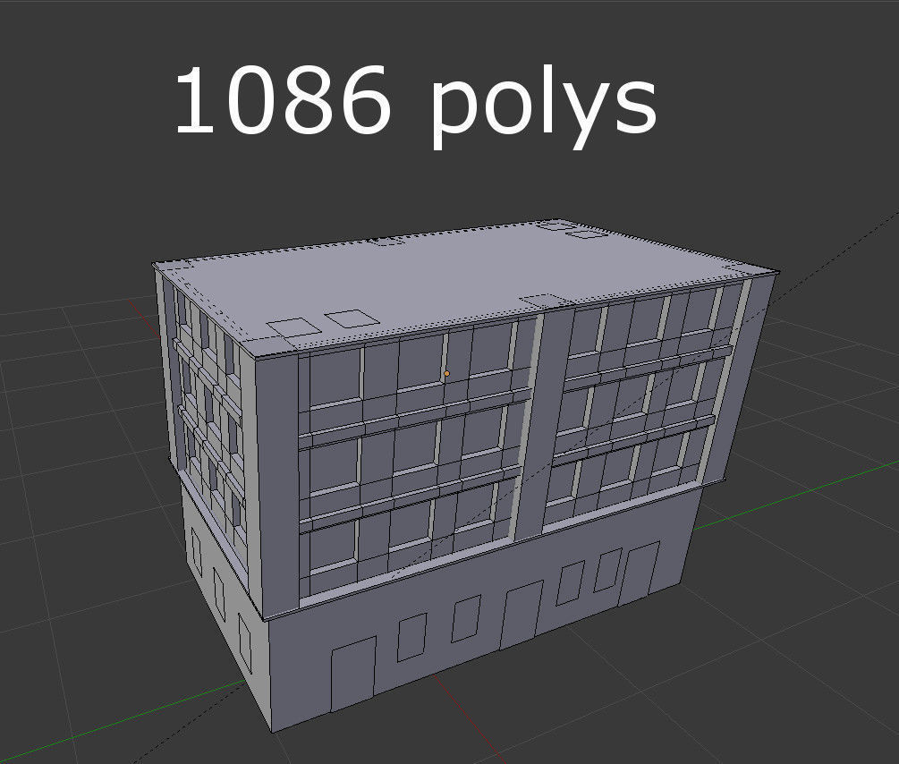 low poly building 22 Low-poly 3D model_6