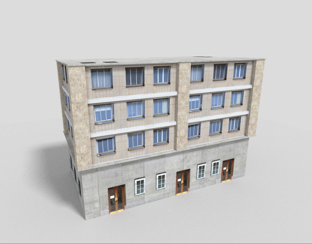 low poly building 22 Low-poly 3D model_3